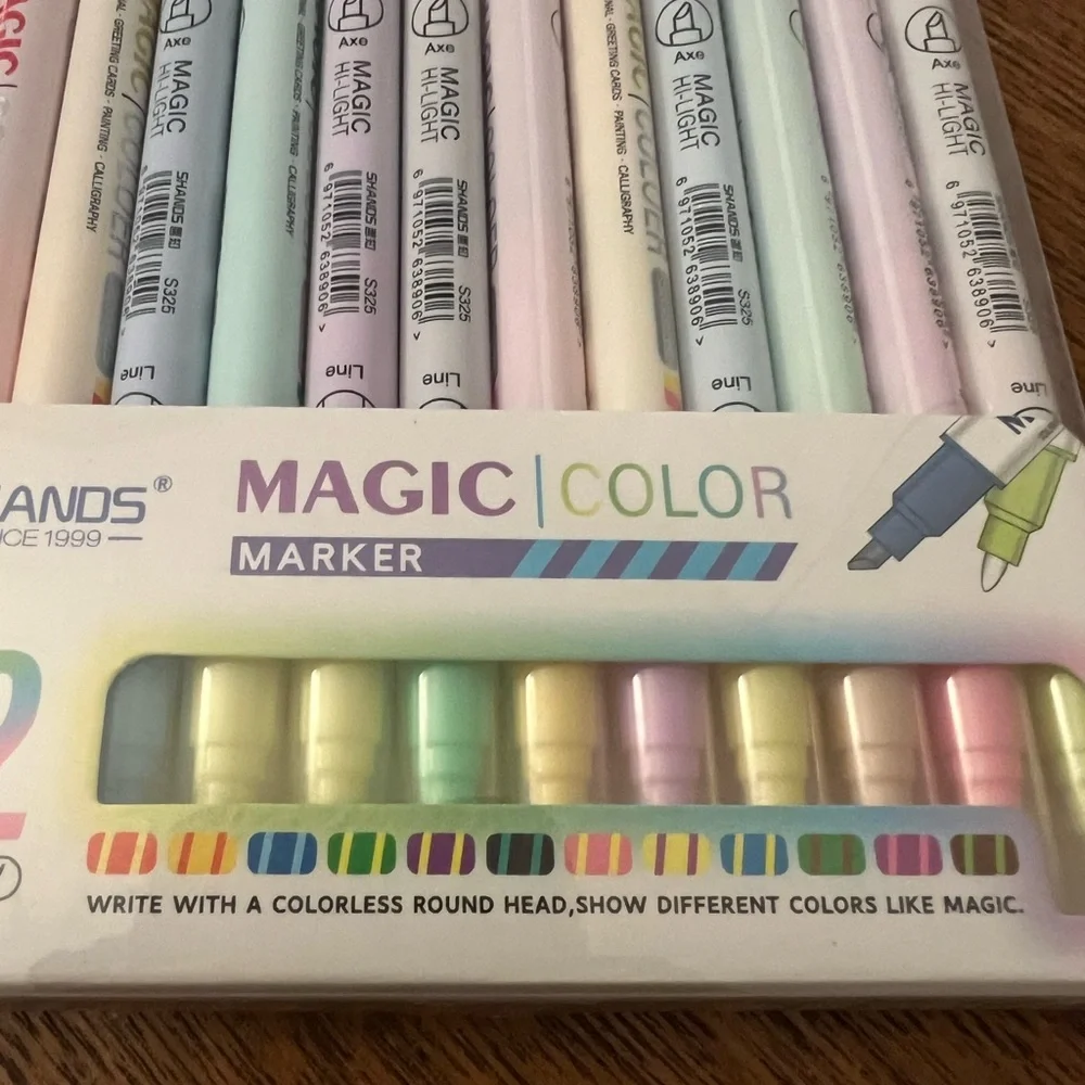 Pastel Stationary Set with Magic Markers, Sticky Notes and Pens